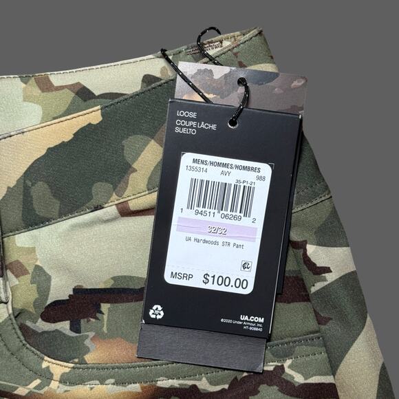 UA Under Armour Men's Hardwoods STR Pants Size 32x32 1355314-988 NWT Multicolor - Picture 5 of 8